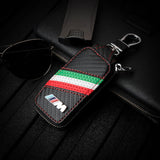 For BMW F15 F16 F85 F86 M emblem Leather Car Keychain Wallet bag