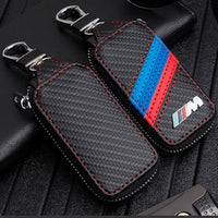 For BMW F15 F16 F85 F86 M emblem Leather Car Keychain Wallet bag