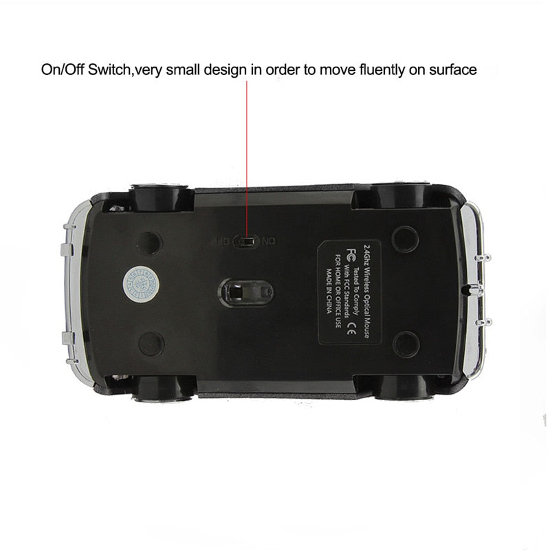 Wireless Computer Mouse Beetle Car With USB Receiver For PC Laptop ...